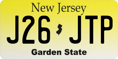 NJ license plate J26JTP