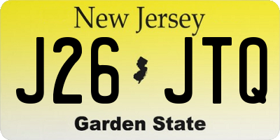 NJ license plate J26JTQ