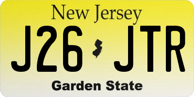 NJ license plate J26JTR