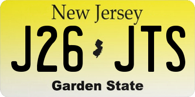 NJ license plate J26JTS