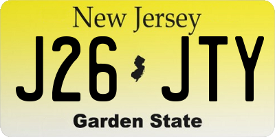 NJ license plate J26JTY