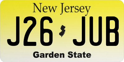 NJ license plate J26JUB