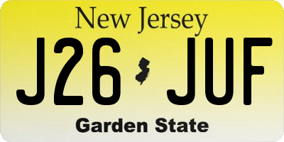 NJ license plate J26JUF