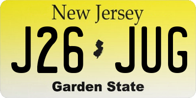 NJ license plate J26JUG