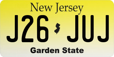 NJ license plate J26JUJ
