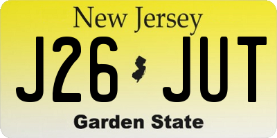 NJ license plate J26JUT