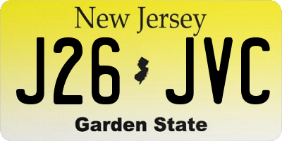 NJ license plate J26JVC