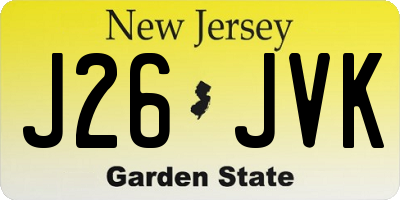 NJ license plate J26JVK