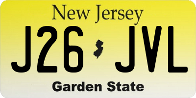 NJ license plate J26JVL