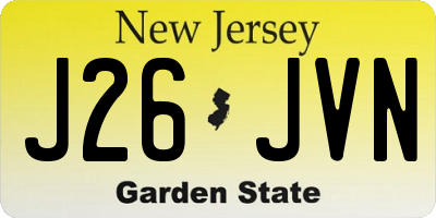 NJ license plate J26JVN