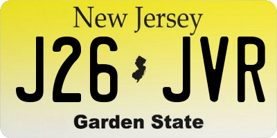 NJ license plate J26JVR