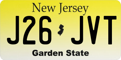 NJ license plate J26JVT