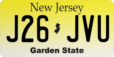 NJ license plate J26JVU