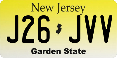 NJ license plate J26JVV