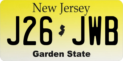 NJ license plate J26JWB