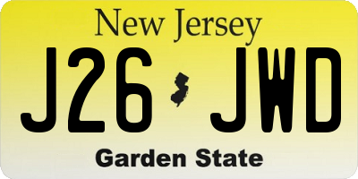 NJ license plate J26JWD