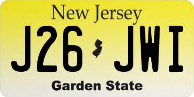 NJ license plate J26JWI
