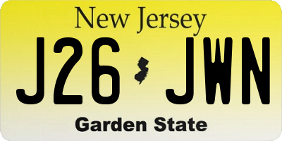 NJ license plate J26JWN