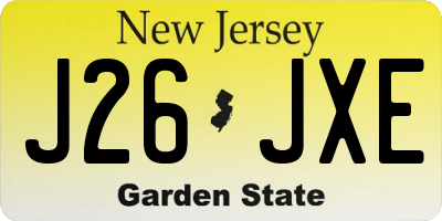 NJ license plate J26JXE