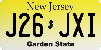 NJ license plate J26JXI