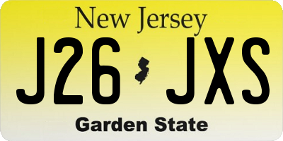 NJ license plate J26JXS