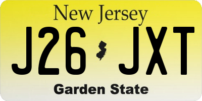 NJ license plate J26JXT
