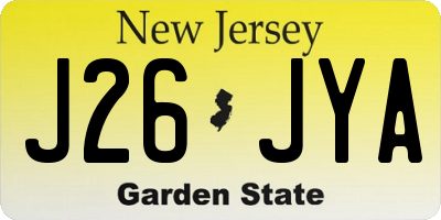 NJ license plate J26JYA
