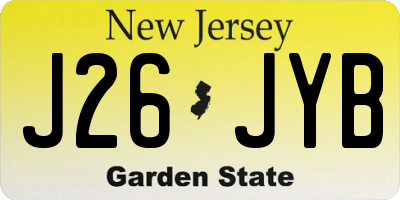 NJ license plate J26JYB
