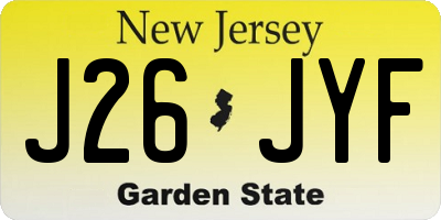 NJ license plate J26JYF