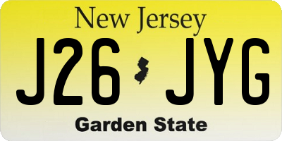 NJ license plate J26JYG
