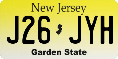 NJ license plate J26JYH