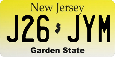 NJ license plate J26JYM
