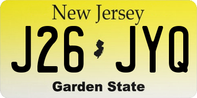 NJ license plate J26JYQ