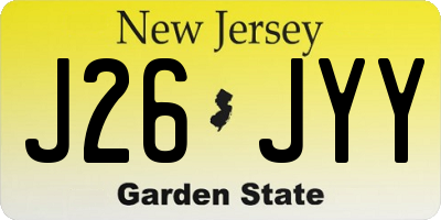 NJ license plate J26JYY