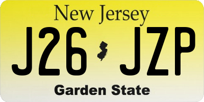 NJ license plate J26JZP