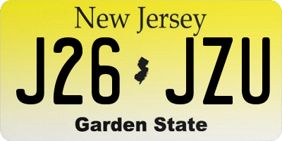 NJ license plate J26JZU