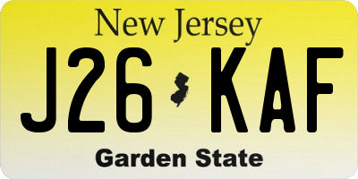 NJ license plate J26KAF