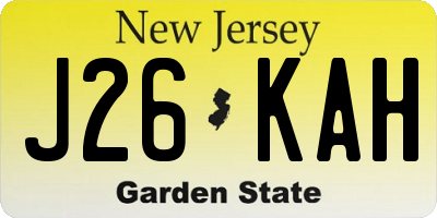 NJ license plate J26KAH