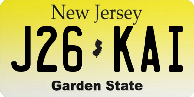 NJ license plate J26KAI