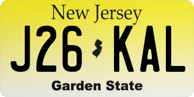 NJ license plate J26KAL