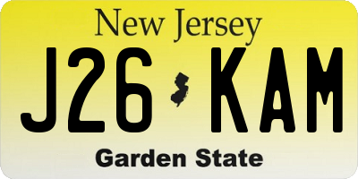 NJ license plate J26KAM