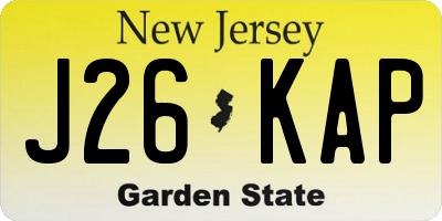 NJ license plate J26KAP