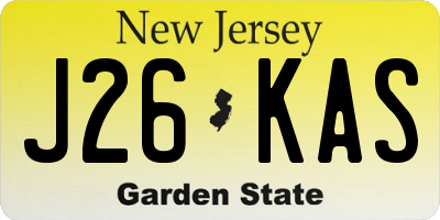 NJ license plate J26KAS