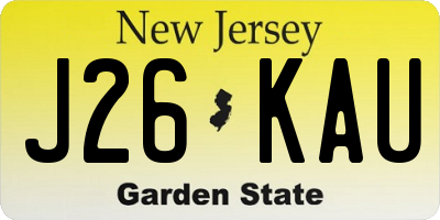 NJ license plate J26KAU