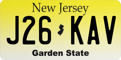 NJ license plate J26KAV