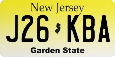 NJ license plate J26KBA