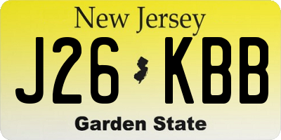 NJ license plate J26KBB