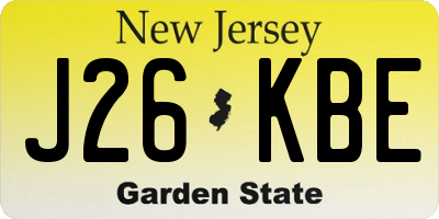 NJ license plate J26KBE