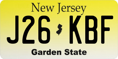 NJ license plate J26KBF