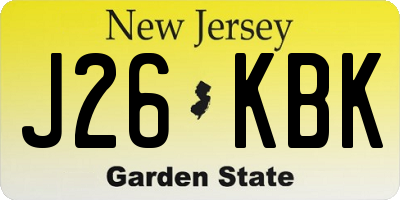 NJ license plate J26KBK